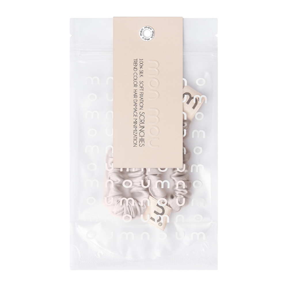 MON MOU Silk Mini Slim Scrunchie Set Taupe 2шт - Набір тонких шовкових міні-резинок (сіро-бежевий) - фото №1 MON MOU Silk Mini Slim Scrunchie Set Taupe 2шт - Набір тонких шовкових міні-резинок (сіро-бежевий) - фото №1
